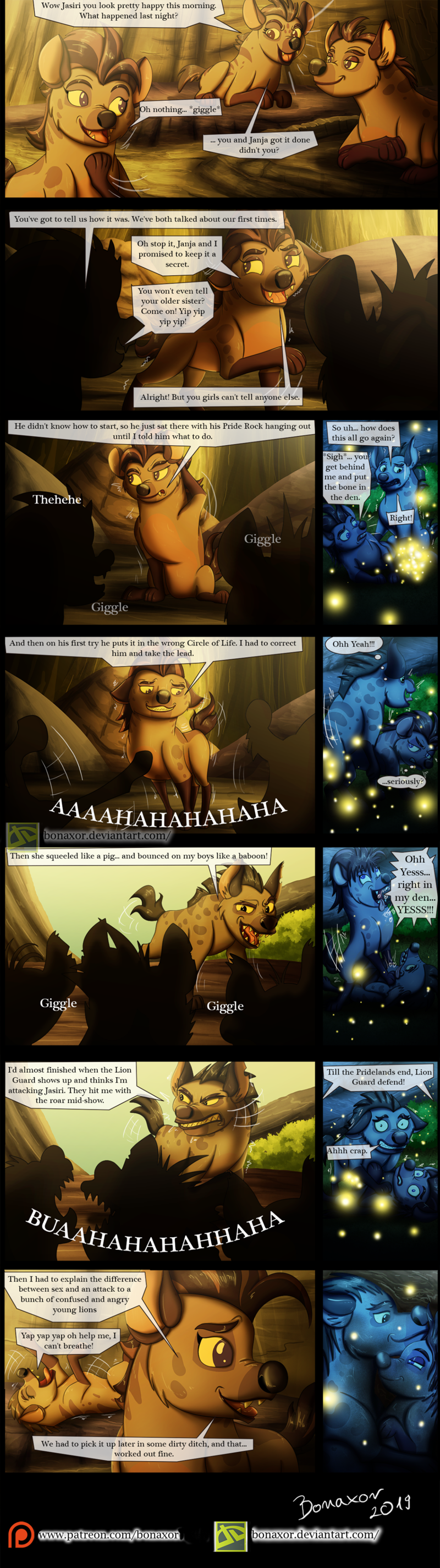 Page 9: Quick Before the Hyena [sex act]s
