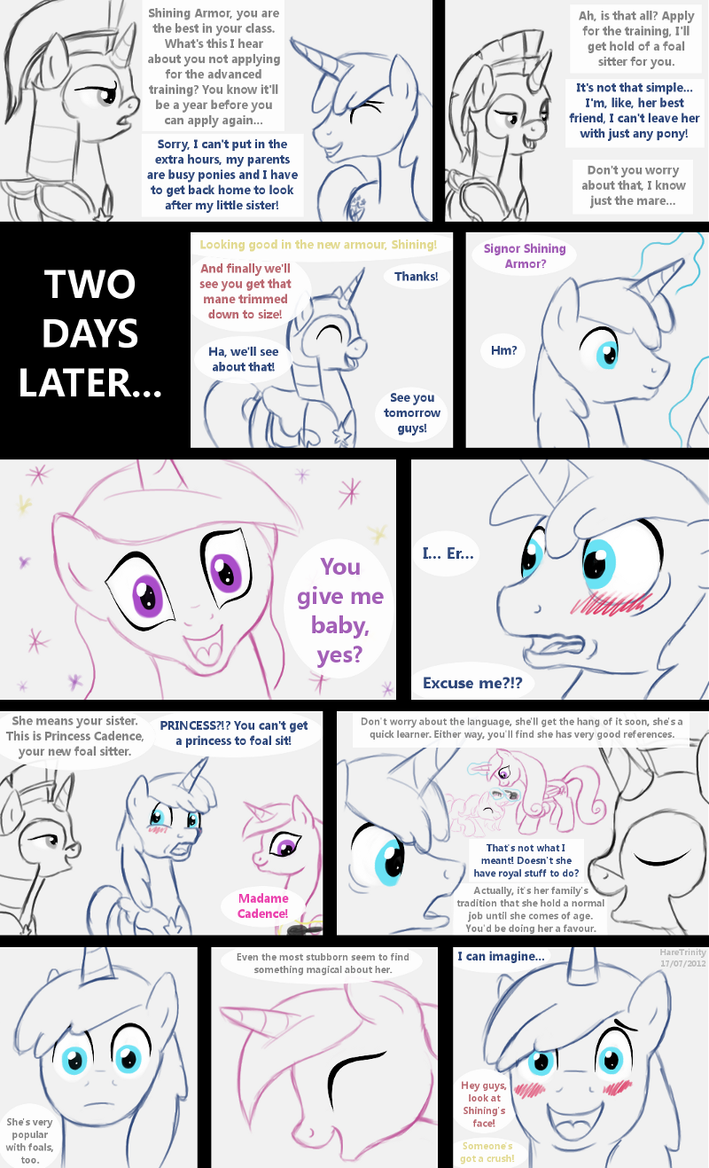 Page 1 - Shining Armor gets a foal sitter